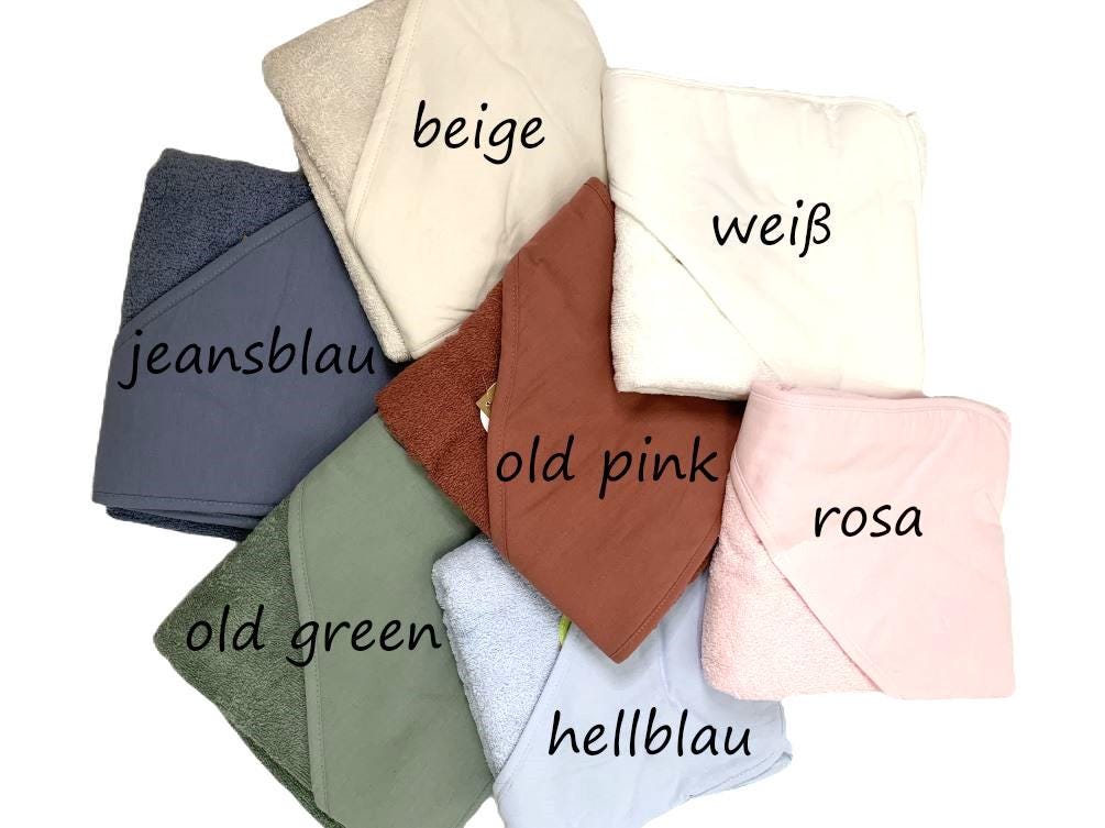 Personalisiertes Kapuzenhandtuch mit Namen und Pinguin Motiv bestickt, perfektes Geschenk zur Geburt/Taufe 75x75 cm versch. Farben