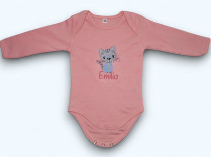 Langarm Babybody "Katze" 62/68