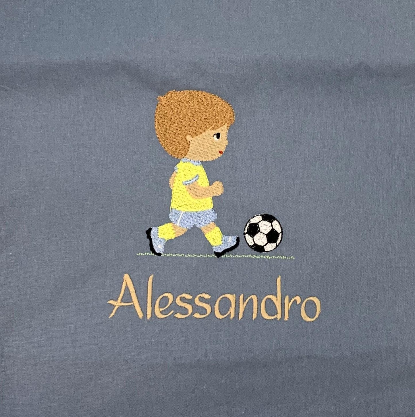 Personalisierter Turnbeutel "Fußball" Name wählbar, bestickt, Geschenk Einschulung Sportbeutel Kindergarten Sportrucksack  versch. Farben