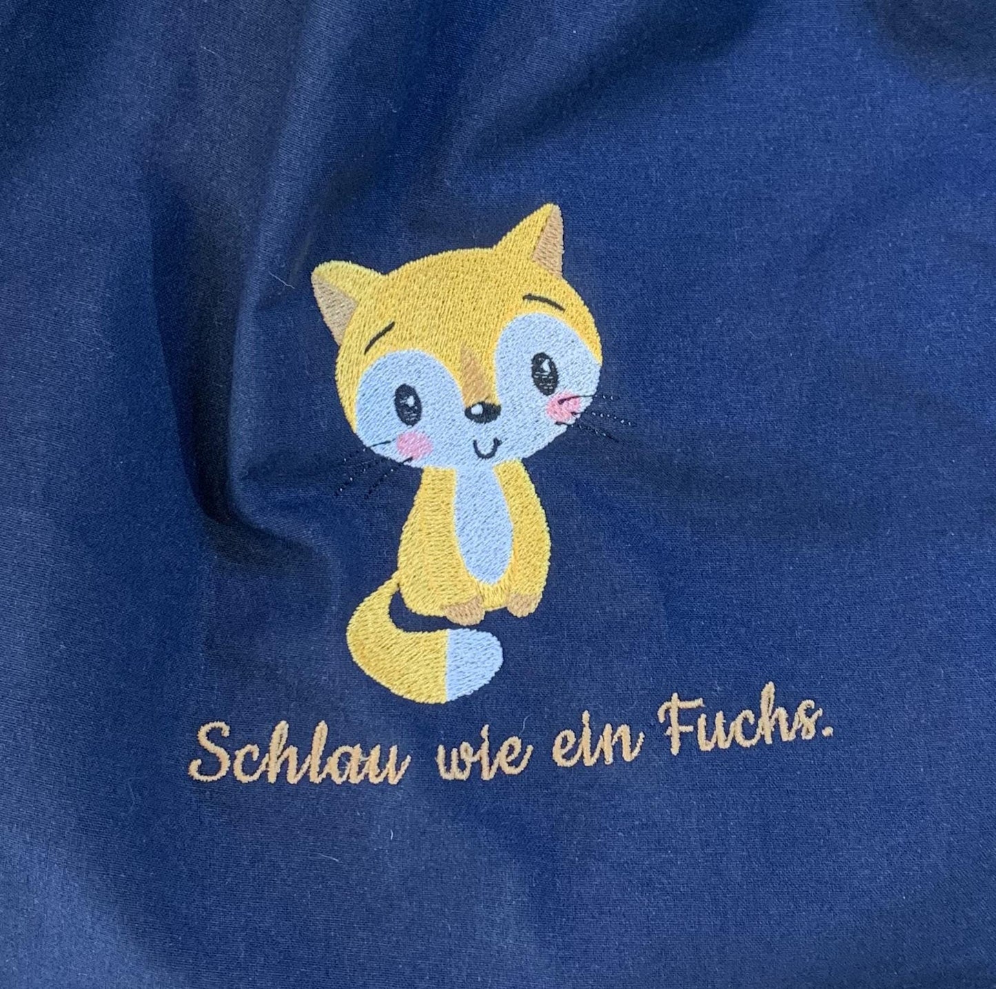 Personalisierter Turnbeutel "Fuchs" Name wählbar, bestickt, Geschenk Einschulung Sportbeutel Kindergarten Sportrucksack  versch. Farben